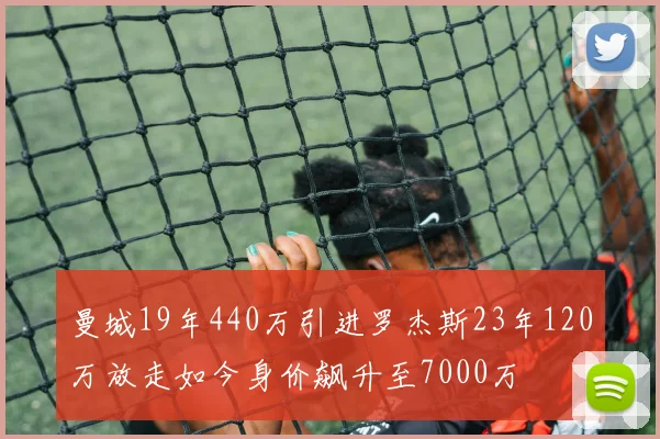 曼城19年440万引进罗杰斯23年120万放走如今身价飙升至7000万